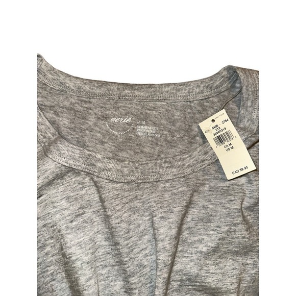 Aerie Women's Short Sleeve Cotton Cropped Tie Wrap Back T-Shirt Size M G… - Picture 6 of 10